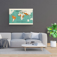 Load image into Gallery viewer, Digitally Restored and Enhanced 1966 World Map Canvas Art - Canvas Wrap Vintage World Map Poster - Historic World Map Wall Art - Old Map of the World Wall Map - Peace Corps Poster Around The World