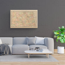 Load image into Gallery viewer, Digitally Restored and Enhanced 1892 North Dakota Map Canvas Art - Canvas Wrap Vintage Bismarck North Dakota Map Poster - Old North Dakota State Map - History Map of North Dakota Wall Art