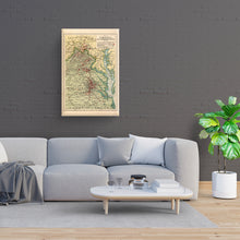 Load image into Gallery viewer, Digitally Restored and Enhanced 1912 Virginia Map Canvas - Canvas Wrap Vintage Virginia Wall Map - Restored Virginia State Map - Map of Virginia Wall Art Showing Location of Battles in Civil War