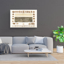 Cargar imagen en el visor de la galería, Digitally Restored and Enhanced 1892 Dallas Texas Map Canvas - Canvas Wrap Vintage Dallas Map - Old Dallas Wall Art - History Map of Dallas Texas Poster - Bird's Eye View of Dallas City TX Map
