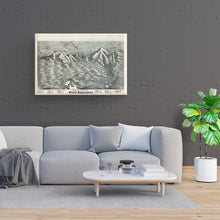 Load image into Gallery viewer, Digitally Restored and Enhanced 1890 White Mountains Map Canvas - Canvas Wrap Vintage Map of the White Mountains - Bird's Eye View Map of White Mountains New Hampshire Showing Index to Summits Wall Art Poster