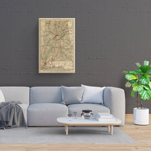 Load image into Gallery viewer, Digitally Restored and Enhanced 1888 Alabama Map Canvas Art - Canvas Wrap Vintage Alabama Map Print - Restored Alabama Wall Art - Old State of Alabama Map - Historic Wall Map of Alabama Poster