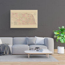 Load image into Gallery viewer, Digitally Restored and Enhanced 1885 Nebraska Map Canvas Art - Canvas Wrap Vintage History of Nebraska State Map - Old Nebraska Poster - Restored Nebraska Wall Art - Topographical Map of Nebraska