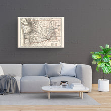 Load image into Gallery viewer, Digitally Restored and Enhanced 1888 Washington Map Canvas - Canvas Wrap Vintage Washington Wall Art - Old Washington State Poster - Restored WA State Map - Township & Railroad Map of Washington State
