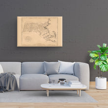 Load image into Gallery viewer, Digitally Restored and Enhanced 1796 Massachusetts Map Canvas - Canvas Wrap Vintage Massachusetts Wall Art - Old Map of Massachusetts State - Massachusetts Poster - Historic Massachusetts State Map