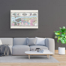 Cargar imagen en el visor de la galería, Digitally Restored and Enhanced 1857 New York State Map Canvas - Canvas Wrap Vintage New York Map Art - Old Map of NY Poster - Historic New York Wall Art - Restored City & County Map of New York State