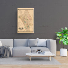 Cargar imagen en el visor de la galería, Digitally Restored and Enhanced 1895 Napa County California Map Canvas - Canvas Wrap Vintage Napa Wall Art - Old Napa California Wall Map History