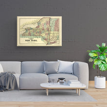 Load image into Gallery viewer, Digitally Restored and Enhanced 1875 New York Map Canvas Art - Canvas Wrap Vintage Map of New York Wall Art - Old New York Poster - Restored Map of NY State - Plan of the State of New York Map Poster