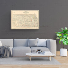 Load image into Gallery viewer, Digitally Restored and Enhanced 1898 Kansas Map Canvas Art - Canvas Wrap Vintage Kansas Poster - Old Map of Kansas Wall Art - Restored State of Kansas Map Poster - Historic Kansas Wall Map Print