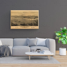 Load image into Gallery viewer, Digitally Restored and Enhanced 1879 Portland Oregon Canvas -Canvas Wrap Vintage Map of Portland City Wall Art - Old Portland Map - Bird's Eye View of Portland Oregon Map Showing Points of Interest