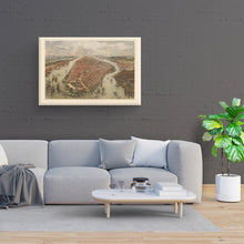 Load image into Gallery viewer, Digitally Restored and Enhanced 1865 Map of New York Canvas - Canvas Wrap Vintage New York Map - Old New York Wall Art - Historic Wall Map of New York City Poster - Bird's Eye View New York & Environs