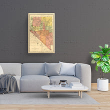 Load image into Gallery viewer, Digitally Restored and Enhanced 1893 Nevada Map Canvas Art - Canvas Wrap Vintage Nevada Wall Art - Historic Nevada Map Poster - Old Nevada Poster - Indexed County & Township Map of Nevada State