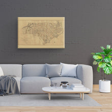 Load image into Gallery viewer, Digitally Restored and Enhanced 1808 North Carolina Map Canvas Art - Canvas Wrap Vintage Wall Map of North Carolina - Old NC Map Poster - First Actual Survey State Map of North Carolina Wall Art