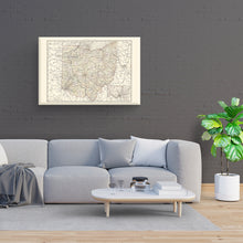 Cargar imagen en el visor de la galería, Digitally Restored and Enhanced 1894 Ohio Map Canvas Art - Canvas Wrap Vintage Ohio State Wall Art - History Map of Ohio State - Old Ohio Map Poster