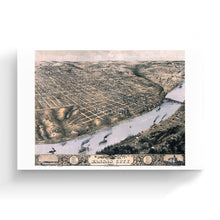 Load image into Gallery viewer, Digitally Restored and Enhanced 1869 Kansas City Map Canvas Art - Canvas Wrap Vintage Kansas City MO Map Poster - History Map of Kansas City Missouri