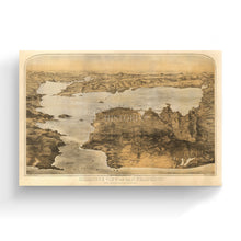 Load image into Gallery viewer, Digitally Restored and Enhanced 1876 San Francisco Canvas Art - Canvas Wrap Vintage Poster Map of San Francisco Poster - Old San Francisco Wall Art - Bird's Eye View of San Francisco City Map Poster