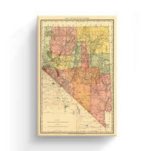 Load image into Gallery viewer, Digitally Restored and Enhanced 1893 Nevada Map Canvas Art - Canvas Wrap Vintage Nevada Wall Art - Historic Nevada Map Poster - Old Nevada Poster - Indexed County & Township Map of Nevada State