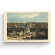 Load image into Gallery viewer, Digitally Restored and Enhanced 1871 Washington DC Map Canvas - Canvas Wrap Vintage Washington DC Map Print - History Map of Washington DC Wall Art - Old Bird's Eye View Map of Washington DC Poster