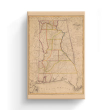 Load image into Gallery viewer, Digitally Restored and Enhanced 1819 Alabama Map Canvas - Canvas Wrap Vintage Alabama Map - Old Alabama Poster Print - History Map of Alabama Wall Art
