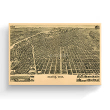 Load image into Gallery viewer, Digitally Restored and Enhanced 1889 Denver Colorado Map Canvas Art - Canvas Wrap Vintage Denver City Map - Old Denver Wall Art - History Map of Denver CO - Perspective Map of Denver Colorado