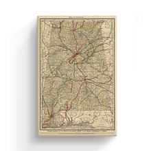 Load image into Gallery viewer, Digitally Restored and Enhanced 1888 Alabama Map Canvas Art - Canvas Wrap Vintage Alabama Map Print - Restored Alabama Wall Art - Old State of Alabama Map - Historic Wall Map of Alabama Poster