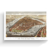 Load image into Gallery viewer, Digitally Restored and Enhanced 1876 Map of New York Canvas - Canvas Wrap Vintage New York Map Art - Old Wall Map of New York City Poster - Historic New York Wall Art - Restored New York City Map