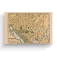 Load image into Gallery viewer, Digitally Restored and Enhanced 1897 Washington DC Map Canvas Art - Canvas Wrap Vintage Wall Map of Washington DC - Old Washington DC - Restored Washington DC Map Wall Art Poster Print