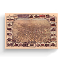 Load image into Gallery viewer, Digitally Restored and Enhanced 1901 San Jose California Map Canvas - Canvas Wrap Vintage San Jose Wall Art - Old San Jose Poster - History Map of San Jose CA - Bird's Eye View of San Jose CA Map