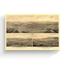 Load image into Gallery viewer, Digitally Restored and Enhanced 1877 Los Angeles Canvas Art - Map of Los Angeles California - Old Bird's Eye View of Los Angeles Map Poster
