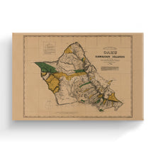 Load image into Gallery viewer, Digitally Restored and Enhanced 1881 Oahu Hawaii Map Canvas Art - Canvas Wrap Vintage Map of Oahu Poster - Historic Hawaiian Map Poster - Old Oahu Wall Art - Restored Oahu Hawaiian Islands Map