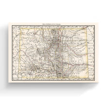 Load image into Gallery viewer, Digitally Restored and Enhanced 1879 Colorado Map Canvas - Canvas Wrap Vintage Colorado Map Poster - Old Colorado Wall Art - History Map of Colorado