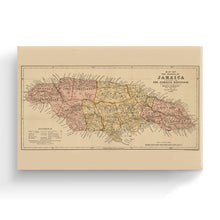 Load image into Gallery viewer, Digitally Restored and Enhanced 1893 Jamaica Map Canvas Art - Canvas Wrap Vintage Jamaica Poster - Old Map of Jamaica Island - Map History of Jamaica Wall Art - Map of the Island of Jamaica Poster