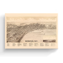 Load image into Gallery viewer, Digitally Restored and Enhanced 1893 Geneva Map Canvas - Canvas Wrap Vintage New York Map Poster - History Map of Geneva NY - Old Geneva New York Map