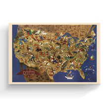 Cargar imagen en el visor de la galería, Digitally Restored and Enhanced 1946 United States Map Canvas - Canvas Wrap Vintage USA Map Poster - Old Map of the United States - Historic Map of USA - Map of United States Wall Art & Its Folklore