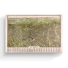Load image into Gallery viewer, Digitally Restored and Enhanced 1909 Los Angeles Canvas Art - Canvas Wrap Vintage Map of Los Angeles California Wall Art - Old Los Angeles Map Poster - Bird's Eye View of Los Angeles City Map Print