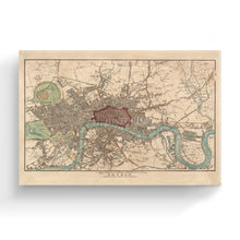 Cargar imagen en el visor de la galería, Digitally Restored and Enhanced 1815 City of London Map Canvas - Canvas Wrap Vintage London Wall Art - Old Map of London Poster - History Map of London England Wall Art - Historic London England Map