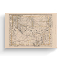 Load image into Gallery viewer, Digitally Restored and Enhanced 1891 Wyoming Map Canvas Art - Canvas Wrap Vintage Wyoming Map - History Map of Wyoming Wall Art - Old Wyoming Map Poster - Historic Wyoming State Map Print