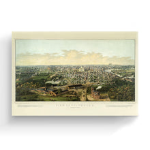 Load image into Gallery viewer, Digitally Restored and Enhanced 1867 Columbus Ohio Map Canvas - Canvas Wrap Vintage Columbus Map - Old Columbus Ohio Wall Art - History Map of Columbus Ohio Poster - Historic View of Columbus OH Map