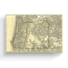 Load image into Gallery viewer, Digitally Restored and Enhanced 1876 Map of Oregon Canvas Art - Canvas Wrap Vintage Oregon Map - Old Map Of Oregon - Restored Indexed Map of Oregon State Wall Art Poster