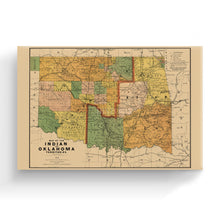 Cargar imagen en el visor de la galería, Digitally Restored and Enhanced 1892 Indian & Oklahoma Territory Map Canvas Art - Canvas Wrap Vintage Oklahoma Map Poster - Old Oklahoma Wall Art - Indian Territory Map & Oklahoma State Poster Map