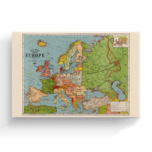 Load image into Gallery viewer, Digitally Restored and Enhanced 1925 Europe Map Canvas Art - Canvas Wrap Vintage Map of Europe Wall Art - Old Map Of Europe - Historic Wall Map of Europe - Restored Bacon's Standard Europe Map Poster