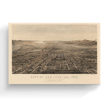 Load image into Gallery viewer, Digitally Restored and Enhanced 1875 Map of San Jose CA Canvas - Canvas Wrap Vintage San Jose California Map Poster - History Map of San Jose Wall Art