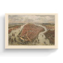 Load image into Gallery viewer, Digitally Restored and Enhanced 1865 Map of New York Canvas - Canvas Wrap Vintage New York Map - Old New York Wall Art - Historic Wall Map of New York City Poster - Bird's Eye View New York & Environs
