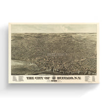 Cargar imagen en el visor de la galería, Digitally Restored and Enhanced 1880 Buffalo Map Canvas - Canvas Wrap Vintage Buffalo New York Map - Old Buffalo NY Map - History Map of Buffalo NY