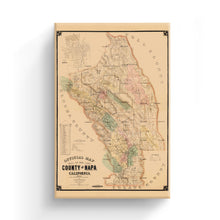 Cargar imagen en el visor de la galería, Digitally Restored and Enhanced 1895 Napa County California Map Canvas - Canvas Wrap Vintage Napa Wall Art - Old Napa California Wall Map History