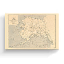 Load image into Gallery viewer, Digitally Restored and Enhanced 1909 Alaska Map Canvas Art - Canvas Wrap Vintage Alaska Map Poster - Old Alaska Wall Art - History Map of Alaska Poster - State of Alaska Map Showing Aleutian Islands