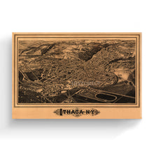 Load image into Gallery viewer, Digitally Restored and Enhanced 1882 Ithaca Map Canvas Art - Canvas Wrap Vintage Map of Ithaca New York Poster - Restored Ithaca NY Map - Old Ithaca New York Map - Bird's Eye View of Ithaca New York