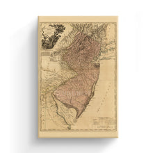 Load image into Gallery viewer, Digitally Restored and Enhanced 1777 New Jersey Map Art - Canvas Wrap Vintage Map of New Jersey - Historic NJ Map - Restored Province of New Jersey Map Divided Into East & West Wall Art Poster