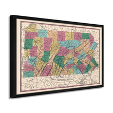 Load image into Gallery viewer, Digitally Restored and Enhanced 1829 Pennsylvania State Map - Framed Vintage Pennsylvania Map Poster - Pennsylvania Wall Art - Historic PA Map Poster - Restored Pennsylvania Map Print