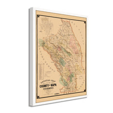 Cargar imagen en el visor de la galería, Digitally Restored and Enhanced 1895 Napa County California Map - Framed Vintage Napa Wall Art - Old California Wall Map History
